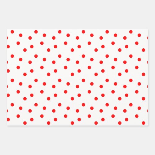 Red White And Green Polka Dot Wrapping Paper Sheets