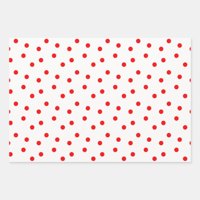 Red White And Green Polka Dot Wrapping Paper Sheets (Front)