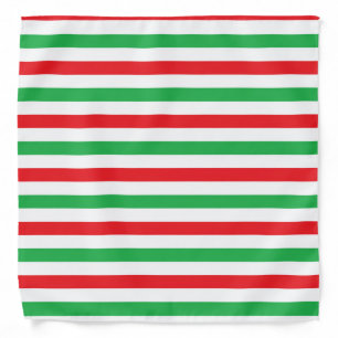 Red, White and Green Stripes Bandana