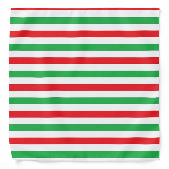 Red, White and Green Stripes Bandana (Front)