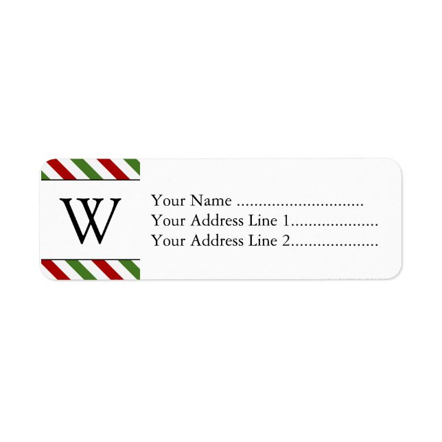 Red, White and Green Stripes + Monogram Label (Front)