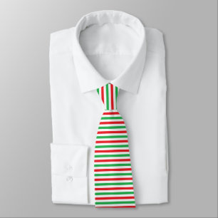 Red, White and Green Stripes Neck Tie