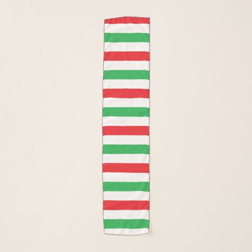 Red White and Green Stripes Scarf