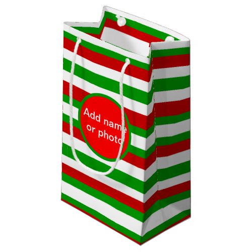 Red White and Green Stripes Small Gift Bag