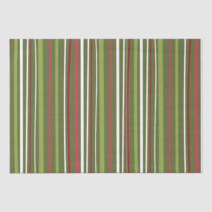 Red White and Green Stripes Tissue Paper
