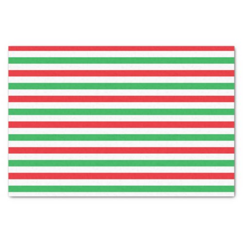 Red White and Green Stripes Tissue Paper