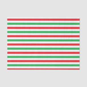 Red, White and Green Stripes Tissue Paper