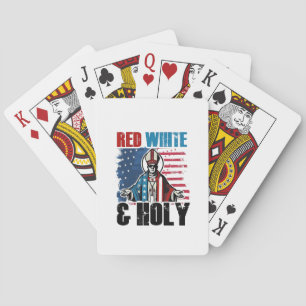 Red White and Holy Pope Leo XIV, 4th of July Poker Cards
