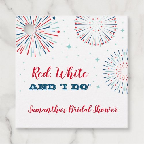 Red White and I DO Bridal Shower Favor Tag