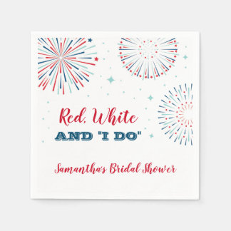 Red, White and I DO Bridal Shower Napkins