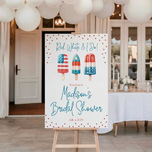 Red, White and I Do! Bridal Shower Welcome Sign