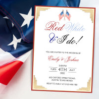 Red White and I Do Elegant Patriotic Wedding 