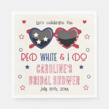 Red White and I Do Heart Sunglasses Bridal Shower