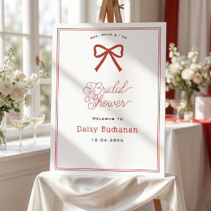 Red White and I Do Modern Bridal Red Theme Foam Board