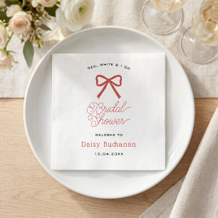 Red White and I Do Modern Bridal Red Theme Napkins