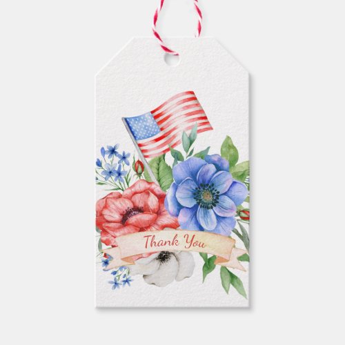 Red White and I Do Patriotic Bridal Shower Favor B Gift Tags