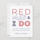 Red White And I Do Save The Date or Elopement  Announcement (Front)