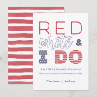 Red White And I Do Save The Date or Elopement 