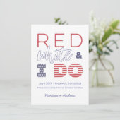 Red White And I Do Save The Date or Elopement  Announcement (Standing Front)