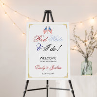 Red White and I Do USA Flag Wedding Welcome