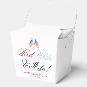 Red White and I Do USA Patriotic Wedding Favor Boxes