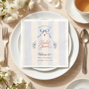 Red white and I do vintage blue bow custom Napkins