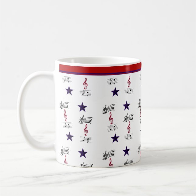 RED-WHITE-AND MUSIC MUG (Left)