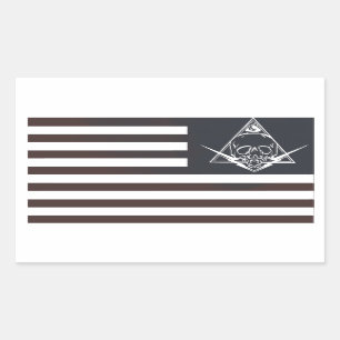 red white and paranoid rectangular sticker