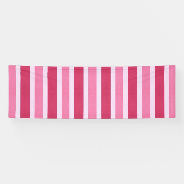 Red, White and Pink Stripes Banner (Horizontal)