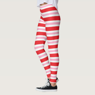 RED WHITE VERTICAL STRIPE Leggings for Sale by Yanwun