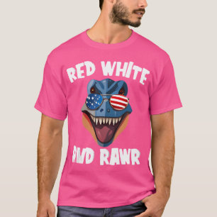 Red White And Raw Dino T-Rex T-Shirt