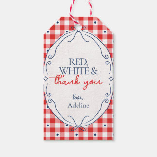 Red White and Thank You Party Favor Tags