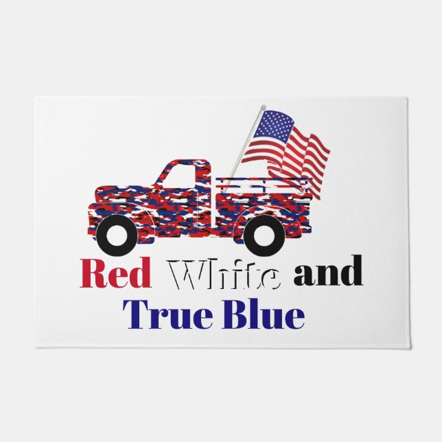 Red white and true blue doormat (Front)