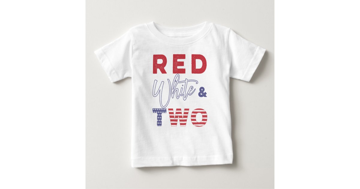 Red White And Two 2nd Birthday T Shirt Zazzle Com