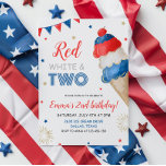 Red White and Two Birthday Invitation<br><div class="desc">Celebrate your little one turning two with our Red, White, and Two Birthday Invitation! Perfect for a second birthday party with a patriotic or summer theme, this invitation features a charming mix of red, white, and blue colors. With playful elements like ice cream and a "little firecracker" theme, it sets...</div>