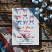 Red, White and Two Bows 4th of July 2nd birthday