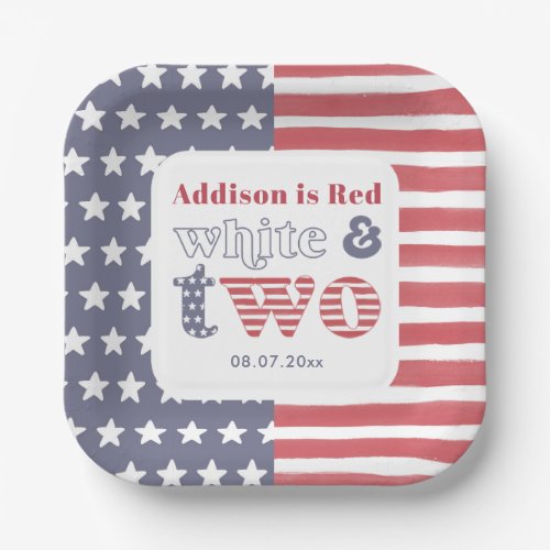 Red White And Two Cookout 2nd Birthday Party Paper Plates