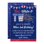 Red White And Two Fourth of July Second Birthday Invitation Red White And Two Fourth of July Second Birthday Invitation