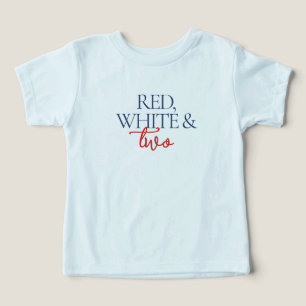 Red White and Two Second Birthday Party Toddler T-shirt