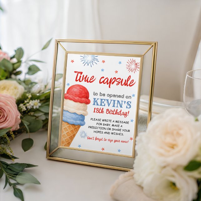 Red White and Two Time Capsule Table Sign (Creator Uploaded)