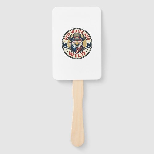 Red White And Wild Patriotic Patriotic Animal Vint Hand Fan