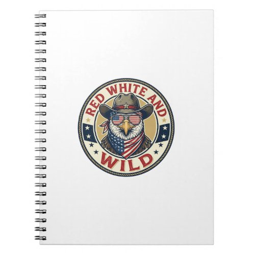Red White And Wild Patriotic Patriotic Animal Vint Notebook