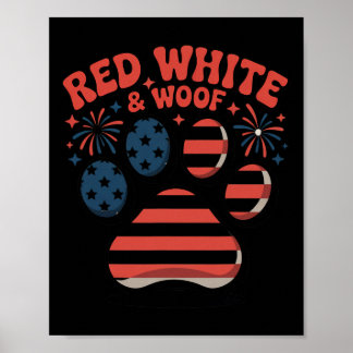 Red White And Woof Funny 4th Of July Dog _1 Poster