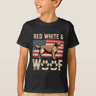 Red White And Woof Funny 4th Of July Dog T-Shirt