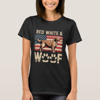 Red White And Woof Funny 4th Of July Dog T-Shirt