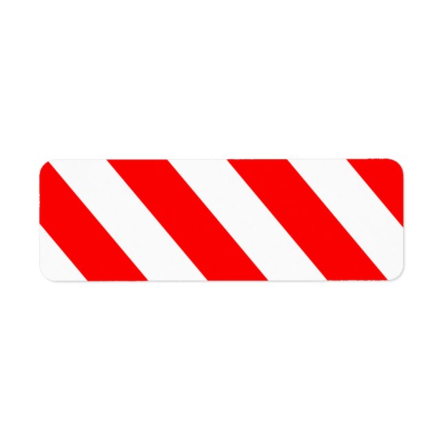 Red White Attention Stripes Label (Front)