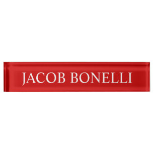 Red White Attractive Charming Business Nameplate