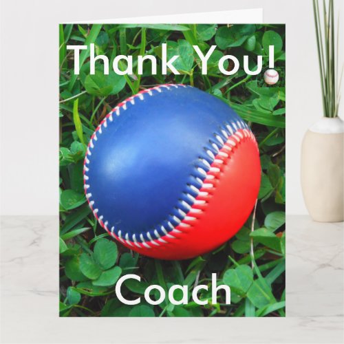 Red White  B Baseball custom thank you card