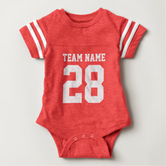 Red White Baby Football Sports Jersey Romper