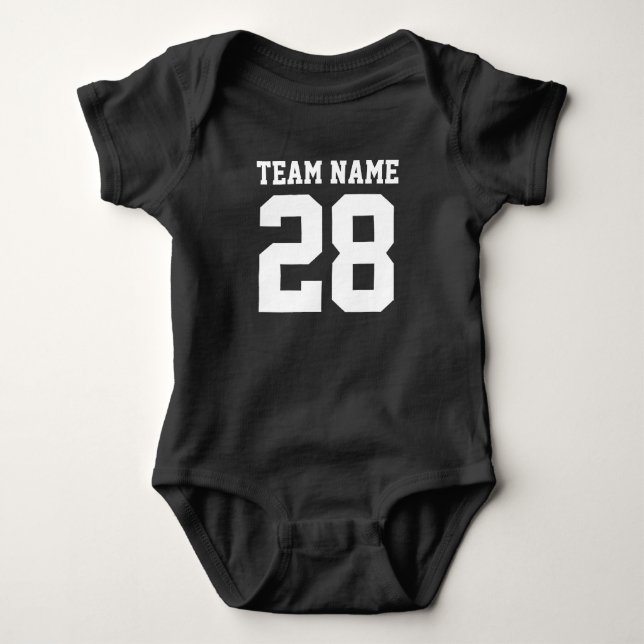 Red White Baby Football Sports Jersey Romper (Front)